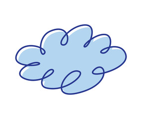 Hand drawn dark cloud cartoon doodle illustration isolated vector