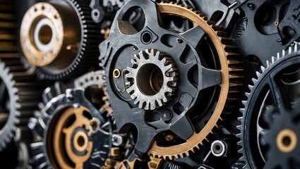 Intricate details of a mechanical gear assembly
