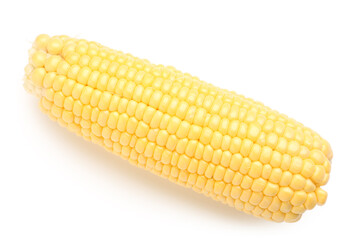 Fresh corn cob on white background