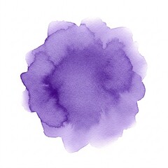 Purple watercolor stain isolated on white background