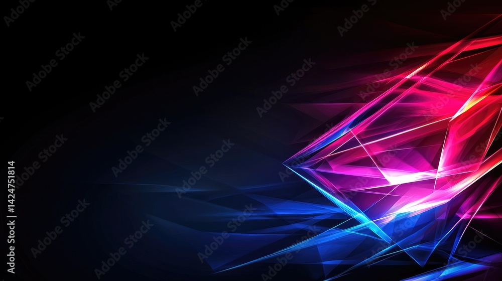Poster dynamic light patterns creating visual art digital space abstract graphics vibrant colors modern aes
