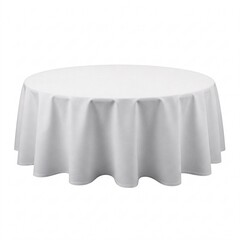 Round tablecloth, isolated on white background.