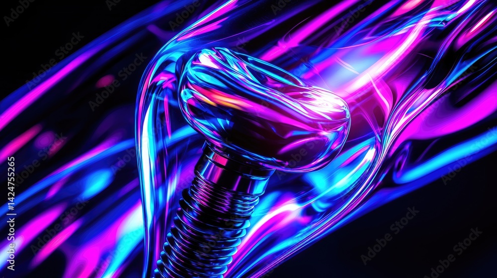 Poster futuristic action scene featuring abstract technology studio digital art colorful environment close-