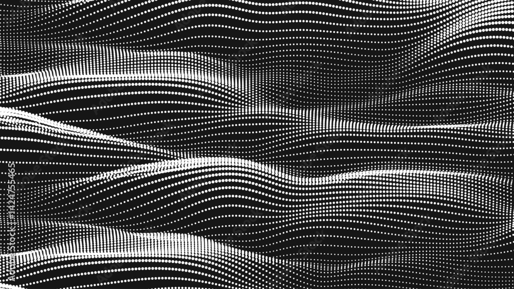 Wall mural point wave smooth texture. abstract dot background. technological cyberspace background.