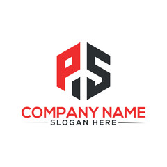  ps Letter modern Logo Design Vector. Minimal ps logo template background in illustrator