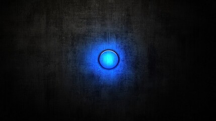 Dark backdrop highlights a luminous blue circle.