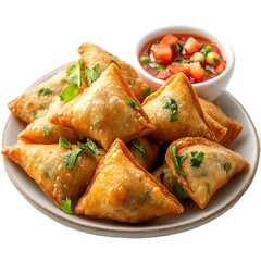 Crispy Samosas with Spicy Tomato Salsa
