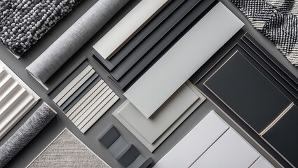 Obraz premium Sophisticated moodboard in grey and black tones