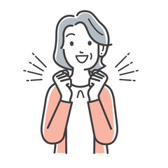 ワクワクする年配の女性