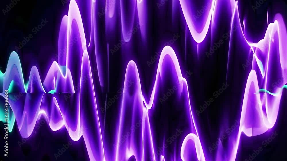 Poster colorful neon sound waves are pulsating and vibrating with energy, creating a dynamic and visually a