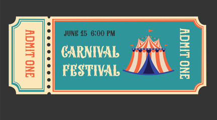 Circus tickets Magic show entrance vintage paper ticket festival entertaining