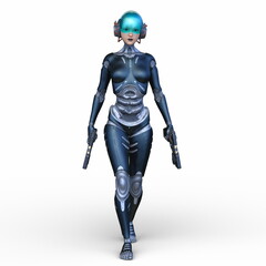サイバーウーマン　3DCGレンダリング