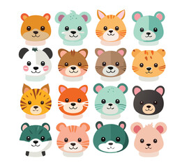 Simple Animal Face Icons