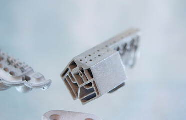Metal object printed on 3D printer from metal powder Model created on 3D printer