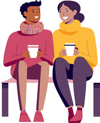 Warm moments shared over coffee on a cozy day during autumn season