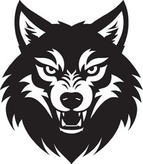 Aggressive wolf head silhouette icon
