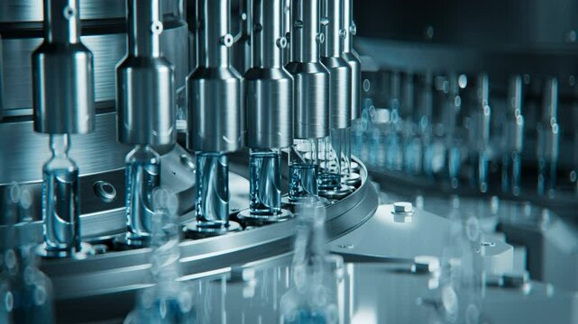 High-Tech Pharmaceutical Manufacturing Line in Operation