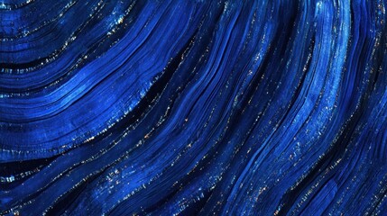 Deep blue abstract swirls with gold accents.