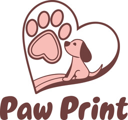 Clever Paw Icon Logo in Negative Space Style