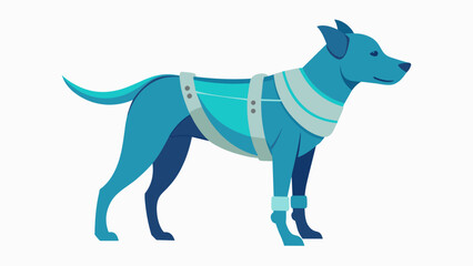 Fototapeta premium Perfect for aging pets or those recovering from injuries this harness uses posture monitoring technology to aid in the rehabilitation process and. Vector illustration