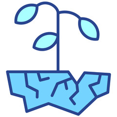Drought blue outline icon