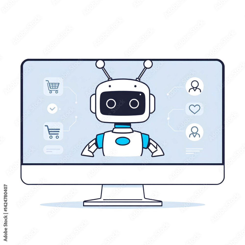 Poster ai-powered interface: a sleek, modern illustration depicting an intelligent chatbot integrated withi