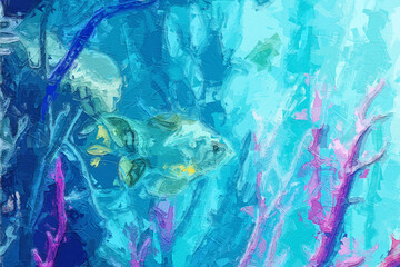 Various oil paintings, flowers, birds, roses, peonies, and beautiful ocean worlds