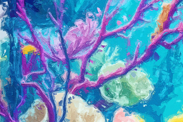 Various oil paintings, flowers, birds, roses, peonies, and beautiful ocean worlds