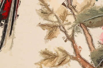 Various oil paintings, flowers, birds, roses, peonies, and beautiful ocean worlds