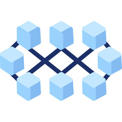 Obraz premium Blockchain Flat Icon