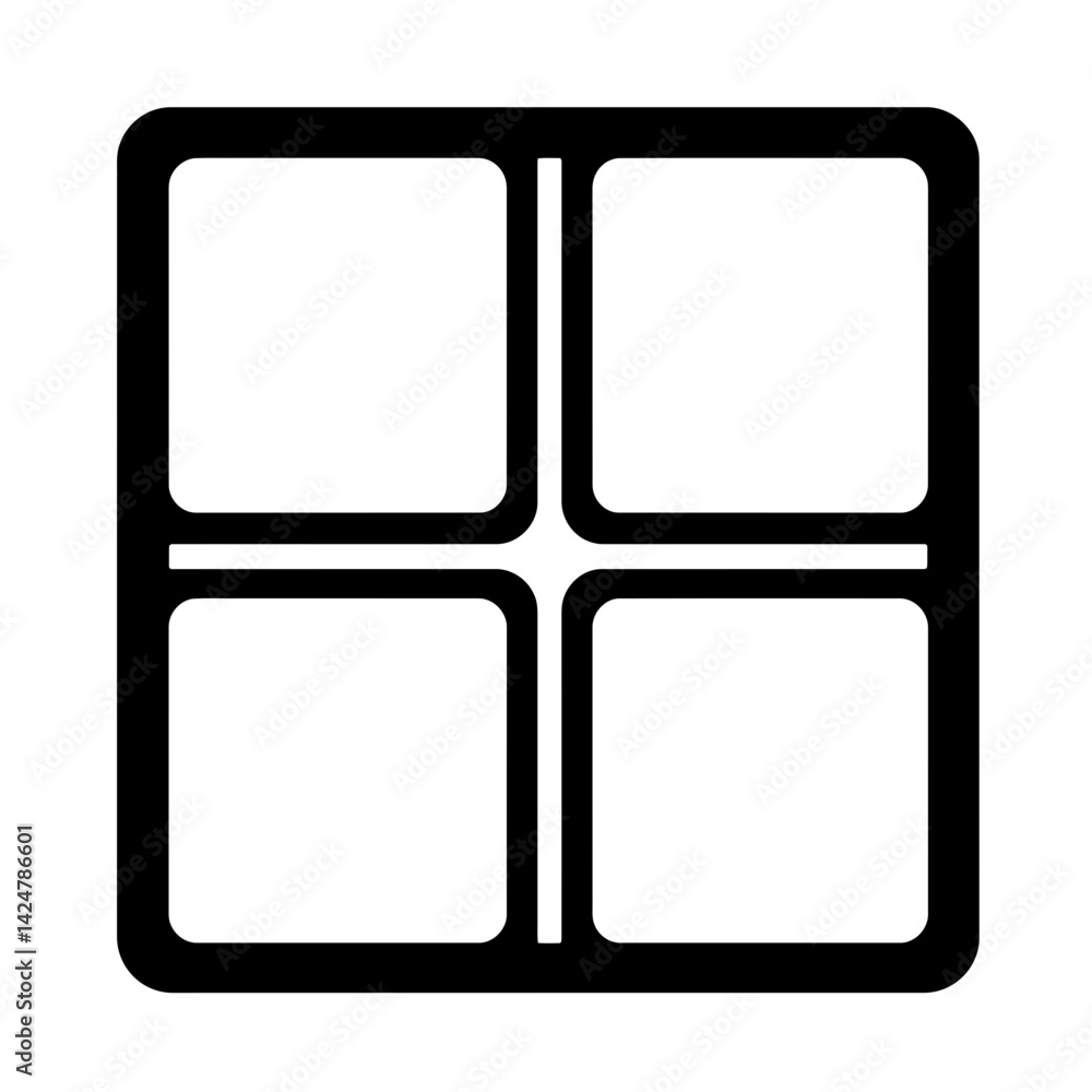 Poster restore window minimalist single line icon representing a user interface function in digital applica