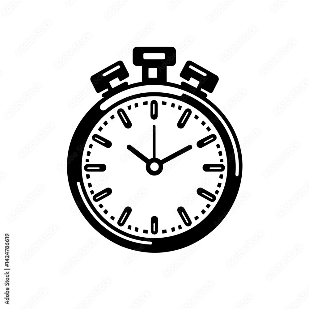 Aufkleber stopwatch minimalist icon design featuring a clean single line representation for time measurement