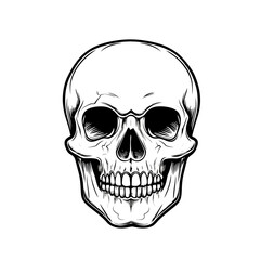 Skull minimalist single line icon design featuring a detailed skull outline for art and graphic use