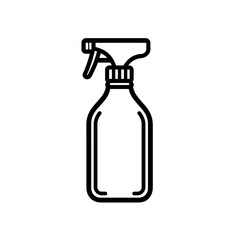 Minimalist design of a spray bottle icon for cleaning and gardening applications