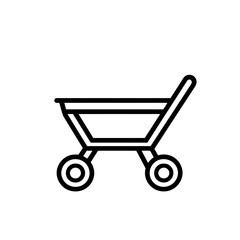 Minimalist wheelbarrow icon designed with a single continuous line, showcasing simplicity and functionality for various applications