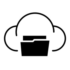 Cloud storage icon in glyph style. icons about clouds and folders. Cloud storage technology icon