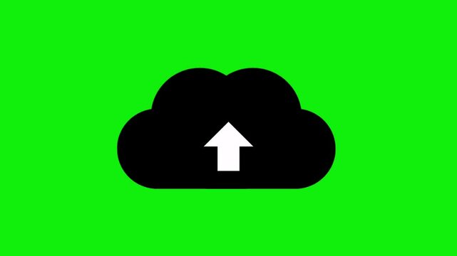 Simple cloud download icon. Save to cloud. Simple cloud logo with arrow icon.