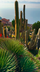 Exotic garden Jardin Exotique d'Eze in the village of Eze Provence, Alps, Cote d'Azur France February 27, 2025