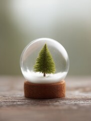 miniature pine tree decoration snow globe