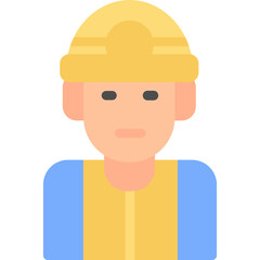 Factory Worker Flat Icon