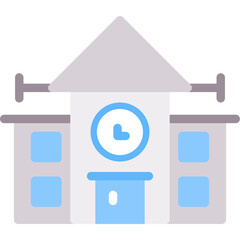 School Building Flat Icon