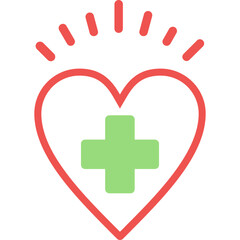 Fototapeta premium Heart Care Flat Icon