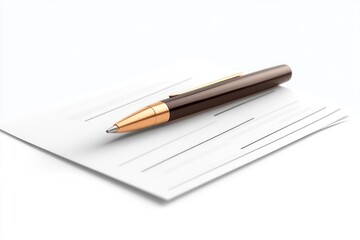 Elegant Pen Resting on Blank Document Perfect for Business Office and Writing Themes