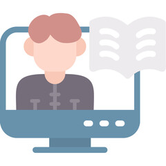 Online Learning Flat Icon