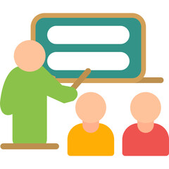 Teacher and Student Flat Icon