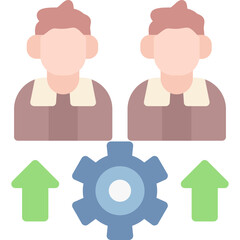 Obraz premium Team Project Flat Icon