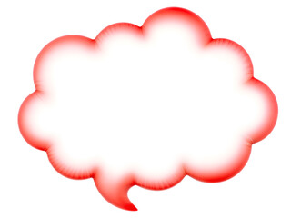 Cloud-shaped speech bubble with red glow, perfect for comic or dialogue design. Generative AI