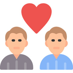 Fototapeta premium Friendship Heart Flat Icon