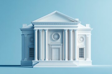Obraz premium Classical Architecture with Pillars and Symmetry A Minimalist Design for Modern Applications