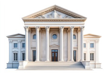 Classical Architecture with Grand Columns and Triangular Pediment Ideal for Historical Cultur
